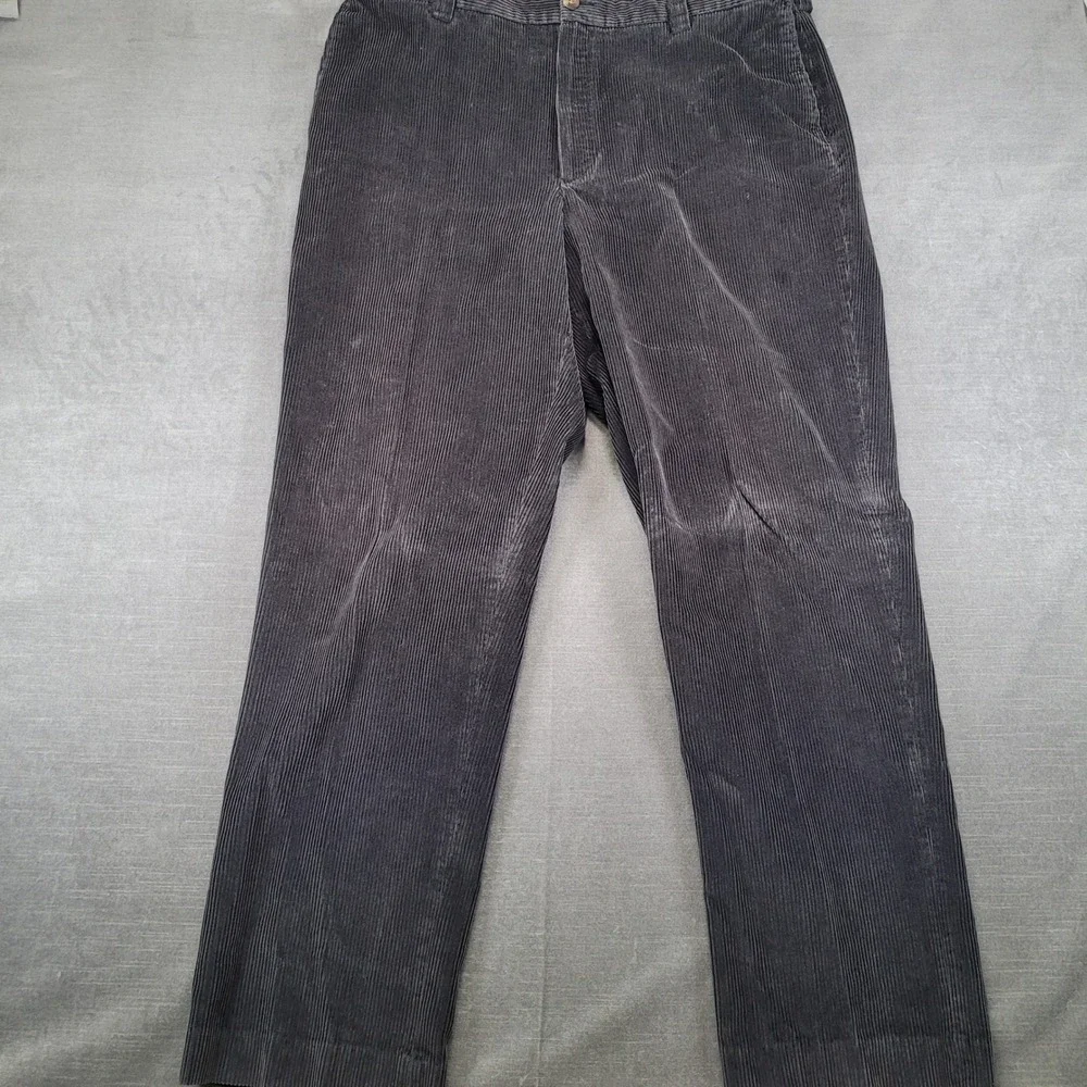 LL Bean Mens Vintage Comfort Waist Corduroy Pants Actual Size 38x33‎ Gray